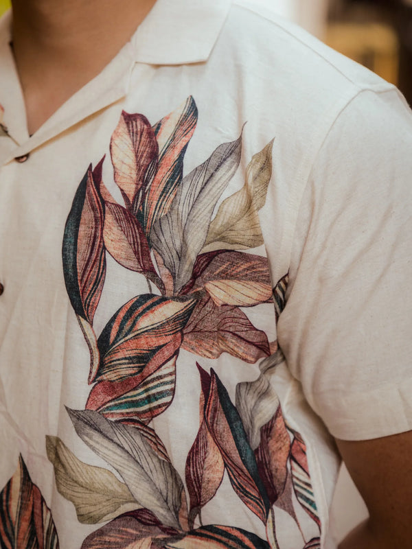 Jungle Muse - Placement Printed Linen Designer Shirt