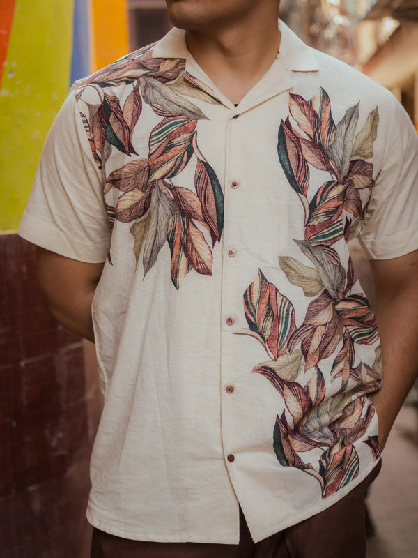 Jungle Muse - Placement Printed Linen Designer Shirt