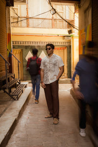 Jungle Muse - Placement Printed Linen Designer Shirt