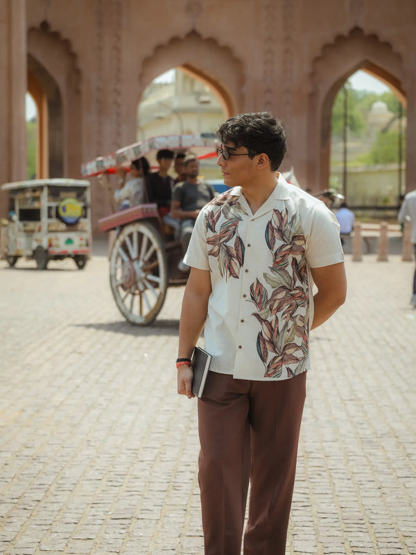 Jungle Muse - Placement Printed Linen Designer Shirt