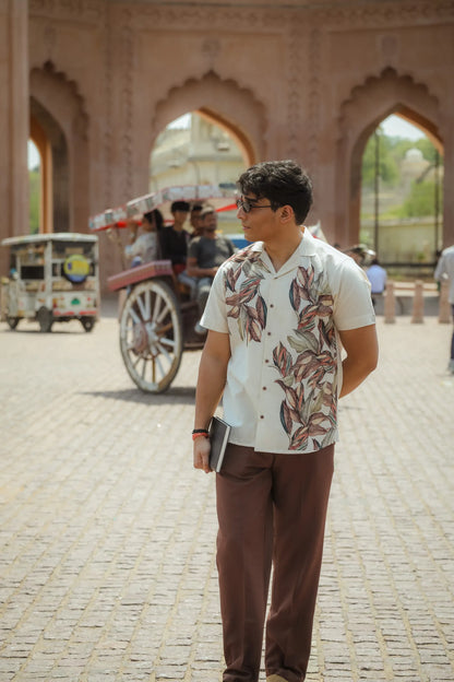 Jungle Muse - Placement Printed Linen Designer Shirt