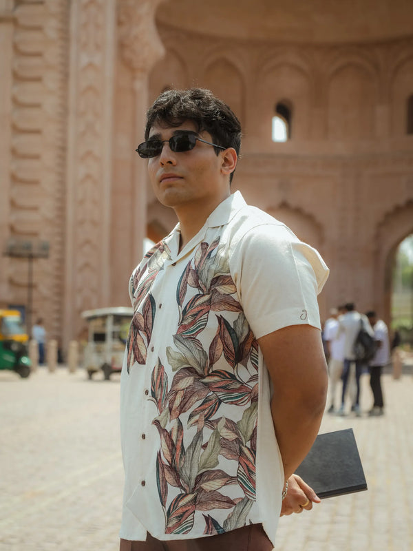 Jungle Muse - Placement Printed Linen Designer Shirt