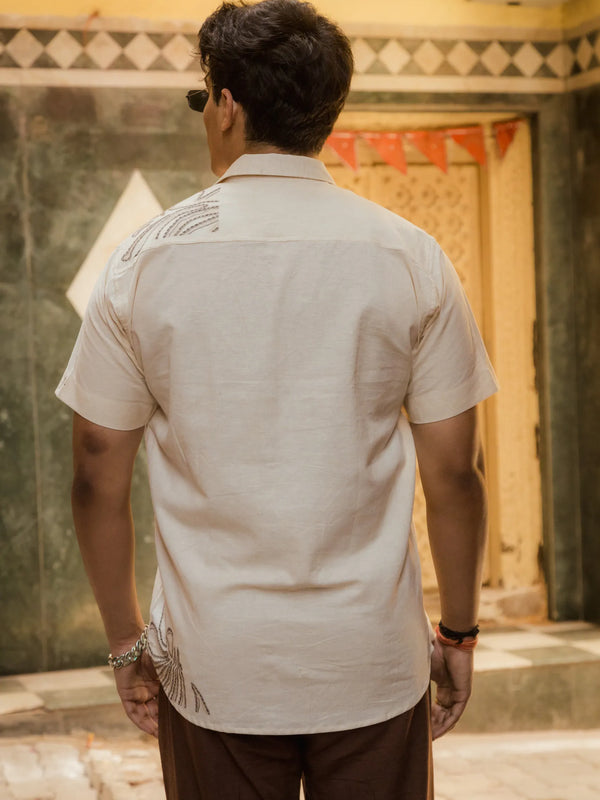 Leaflines - Placement Printed Linen Designer Shirt