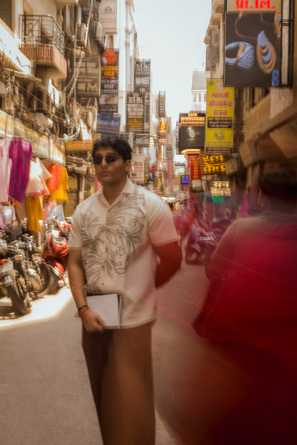 Leaflines - Placement Printed Linen Designer Shirt