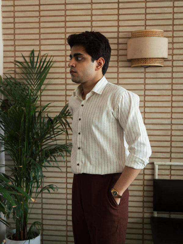 Men’s Off-White Pinstripe Shirt