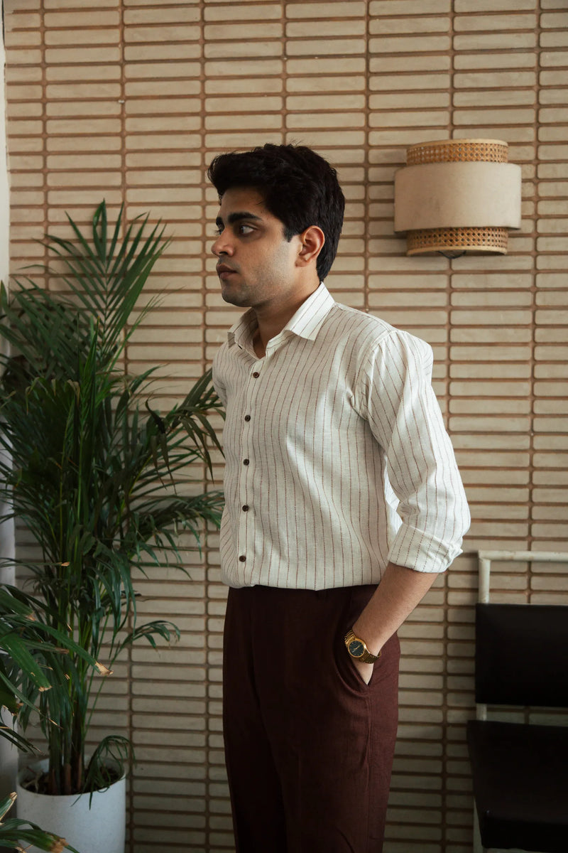 Men’s Off-White Pinstripe Shirt