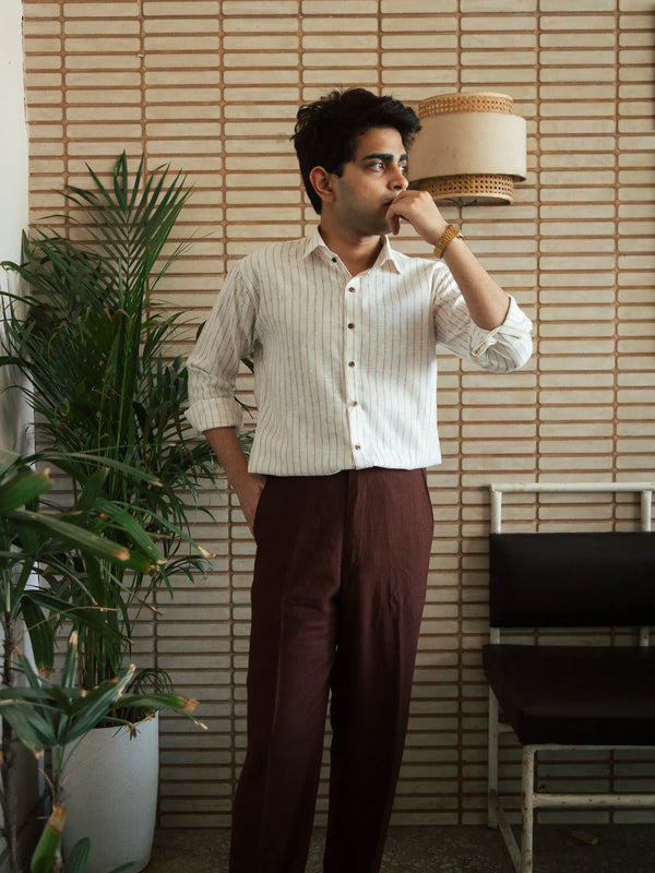 Men’s Off-White Pinstripe Shirt