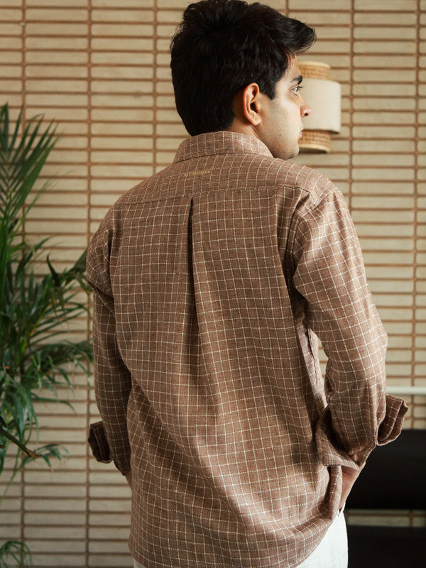 Men’s Brown Checkered Shirt