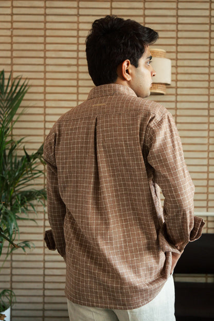 Men’s Brown Checkered Shirt