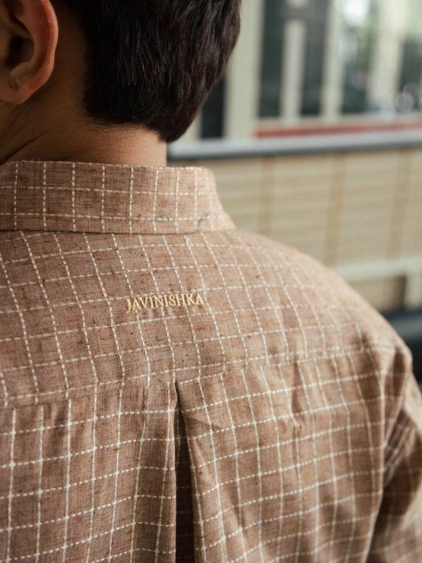 Men’s Brown Checkered Shirt
