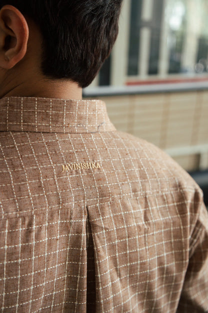 Men’s Brown Checkered Shirt