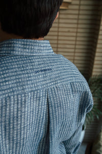 Men’s Blue Self Design Shirt