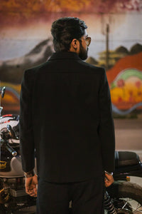 Men Wool Blend Trucker Zipper Jacket