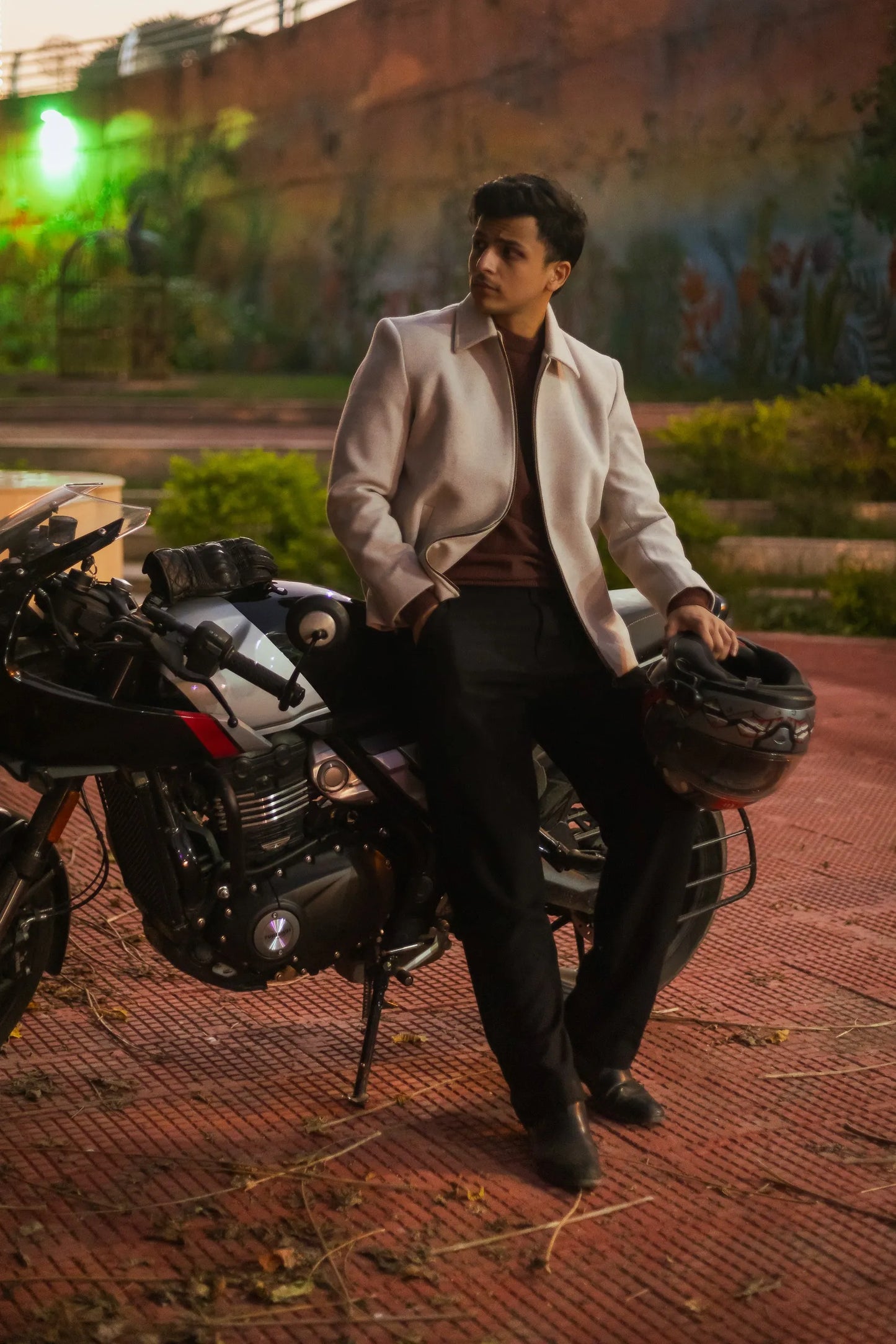 Men Wool Blend Trucker Zipper Jacket