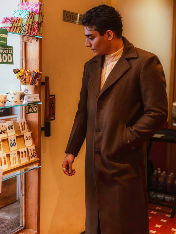 Men Ankle Length Long Trench Coat