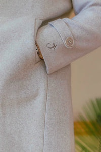 Men Long Coat Solid Weave