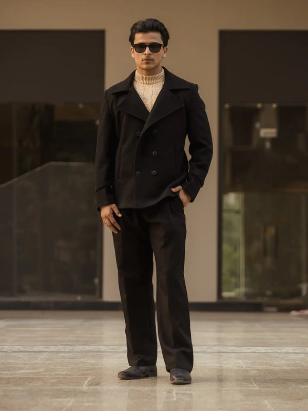 Men Double Breasted Short Coat