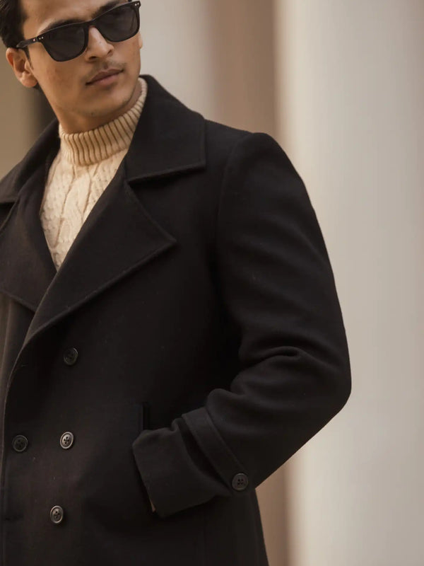 Men Double Breasted Short Coat