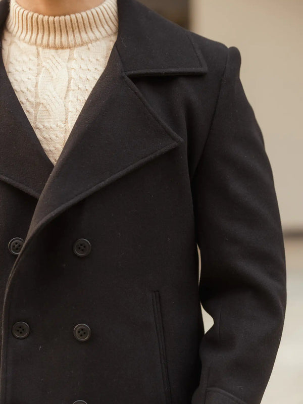 Men Double Breasted Short Coat