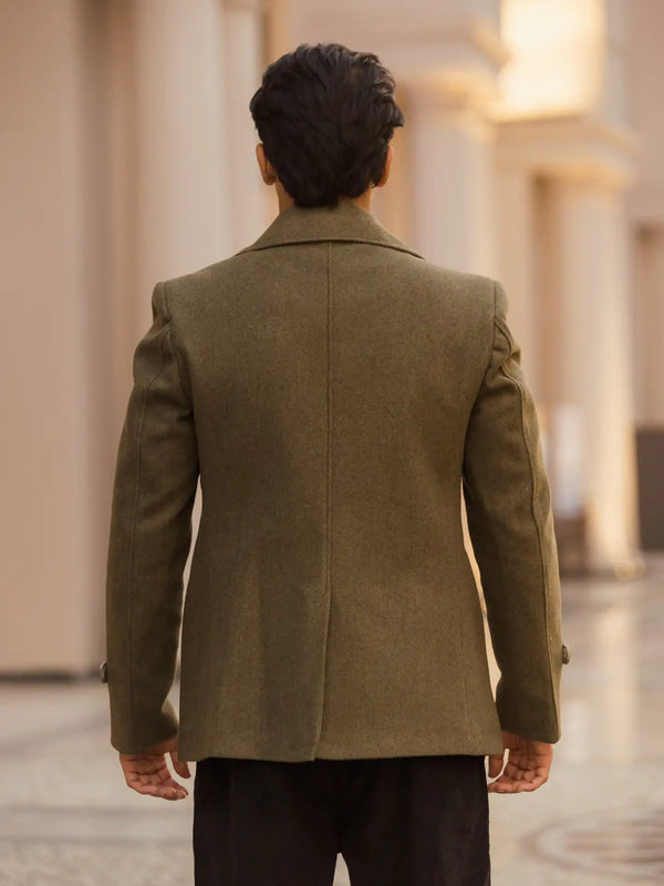 Men Double Breasted Short Coat
