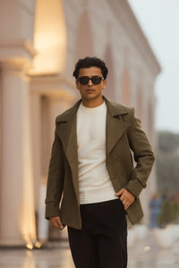 Men Double Breasted Short Coat