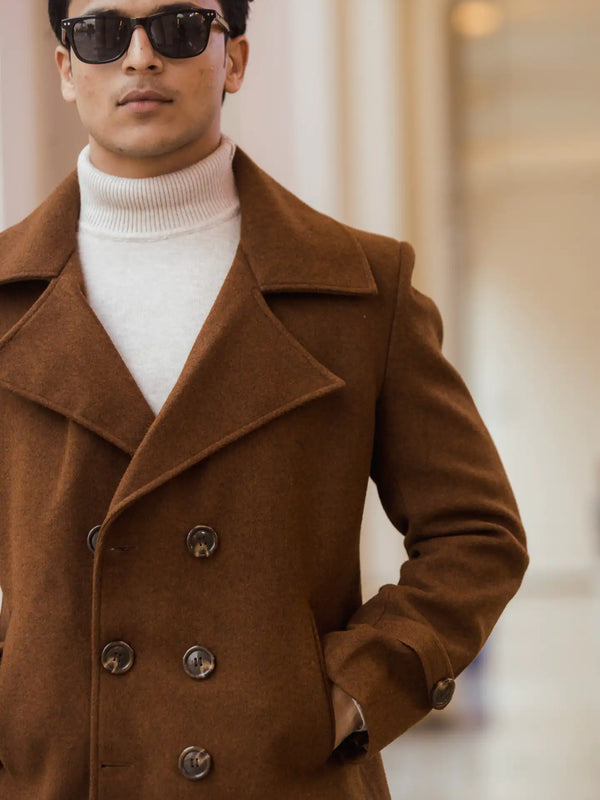 Men Double Breasted Short Coat