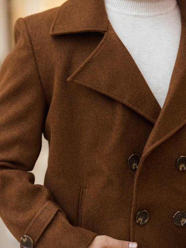 Men Double Breasted Short Coat