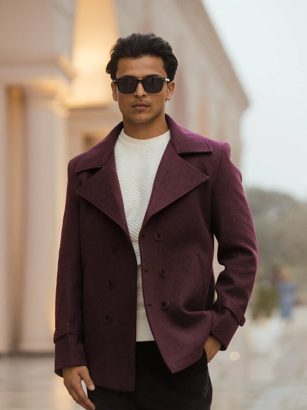 Men Double Breasted Short Coat