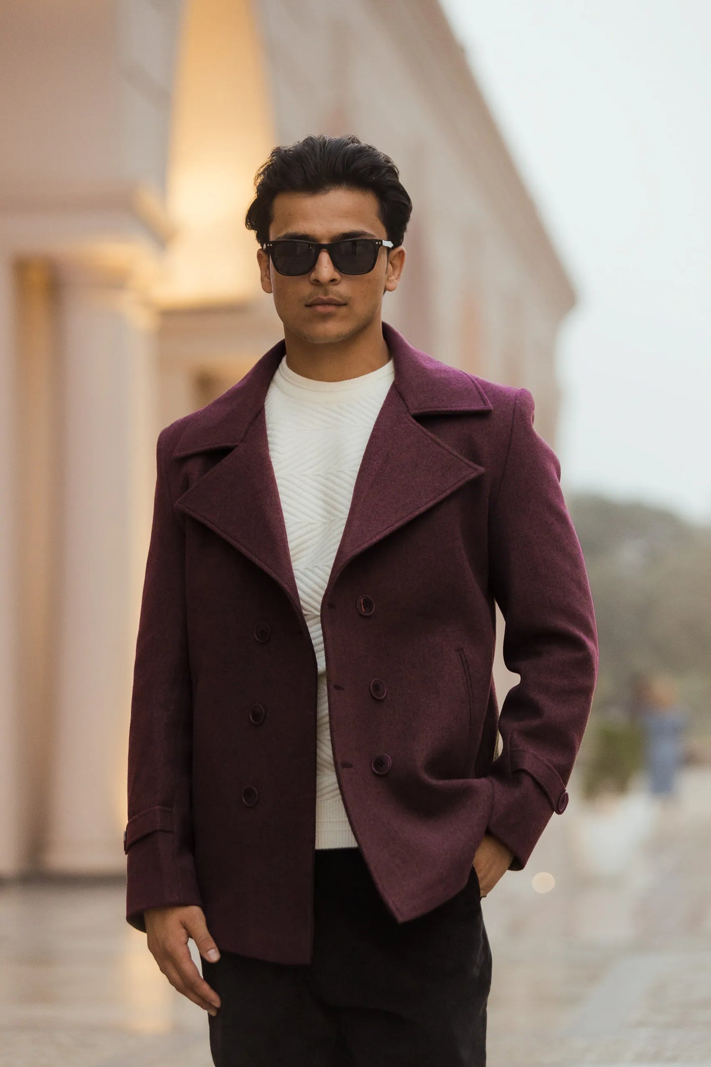 Men Double Breasted Short Coat