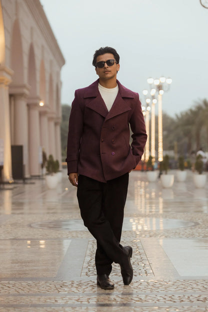 Men Double Breasted Short Coat