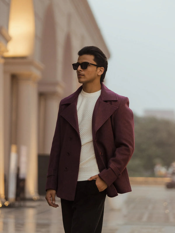 Men Double Breasted Short Coat
