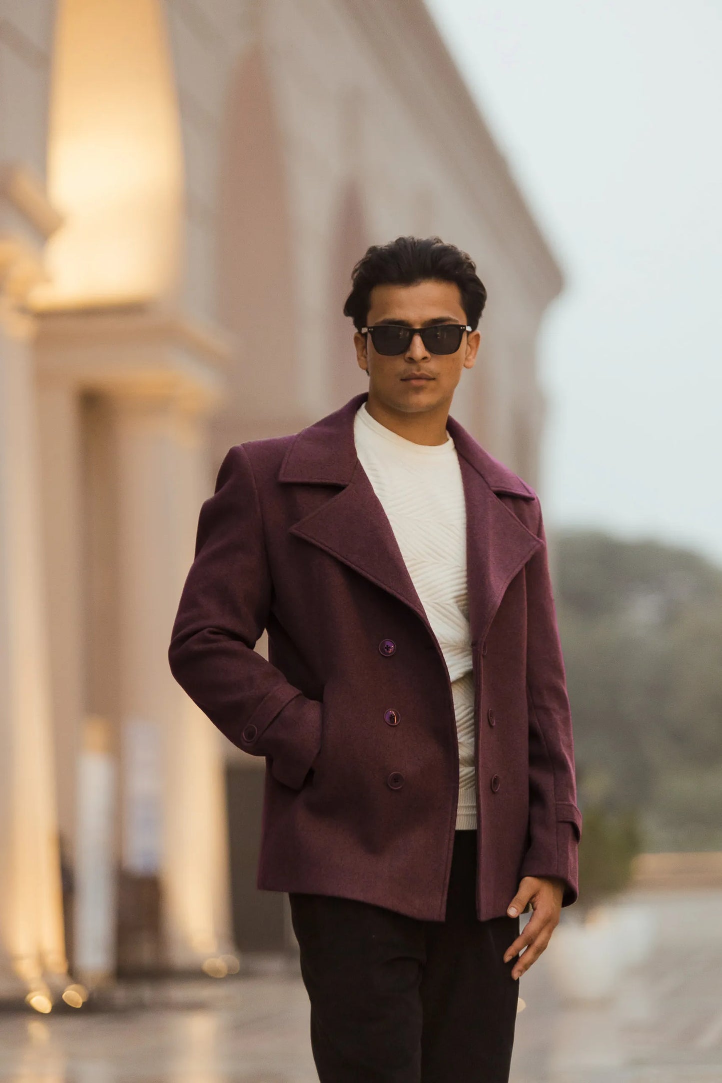 Men Double Breasted Short Coat