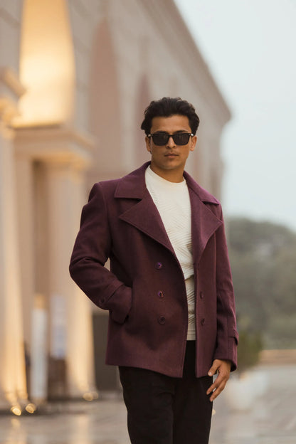 Men Double Breasted Short Coat