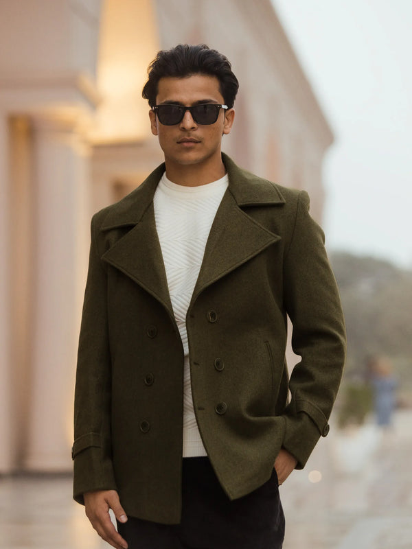 Men Double Breasted Short Coat