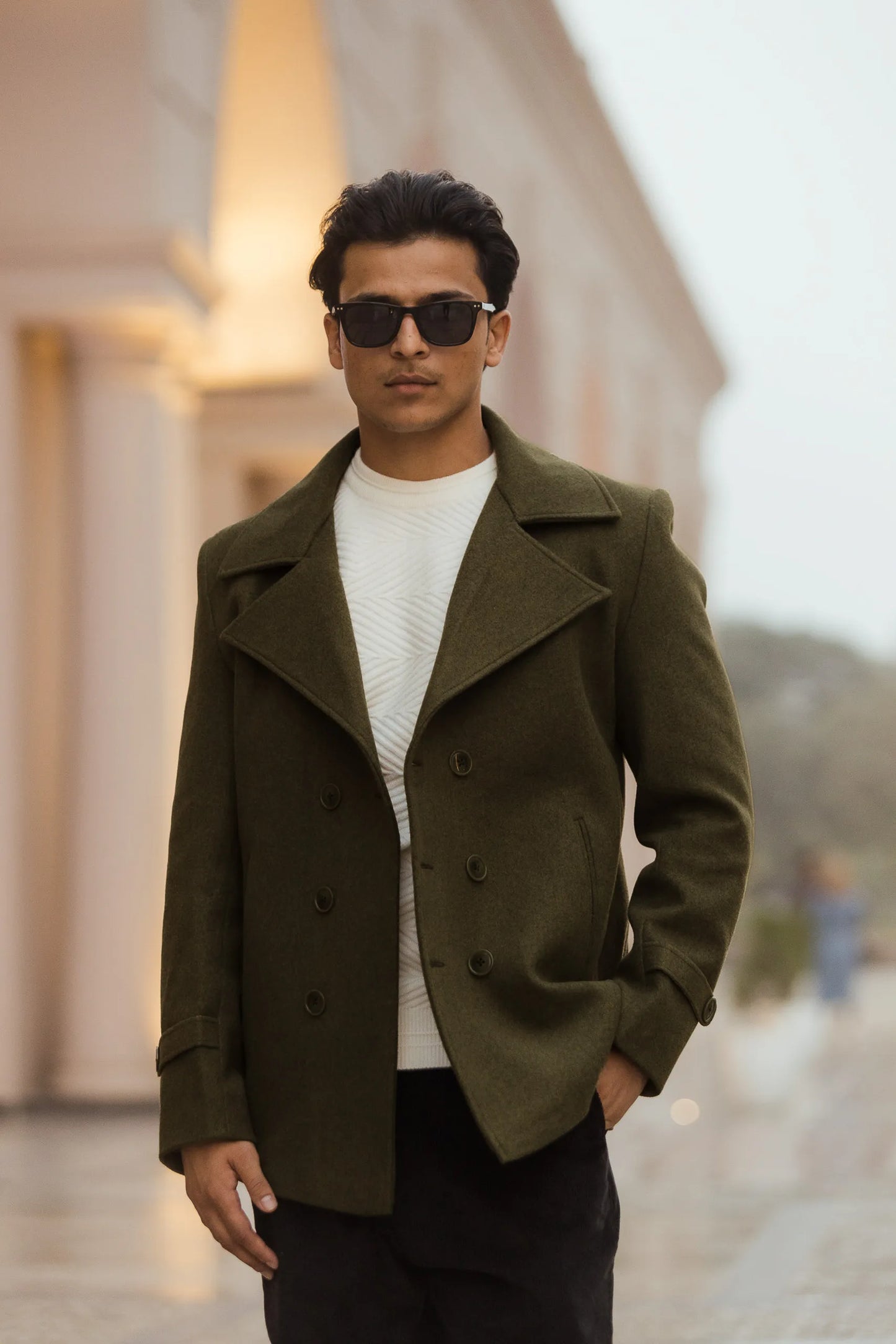 Men Double Breasted Short Coat