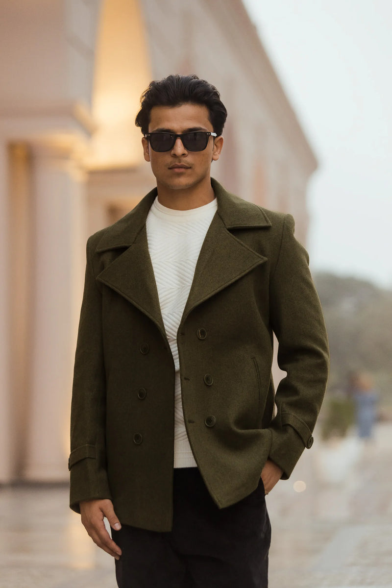 Men Double Breasted Short Coat