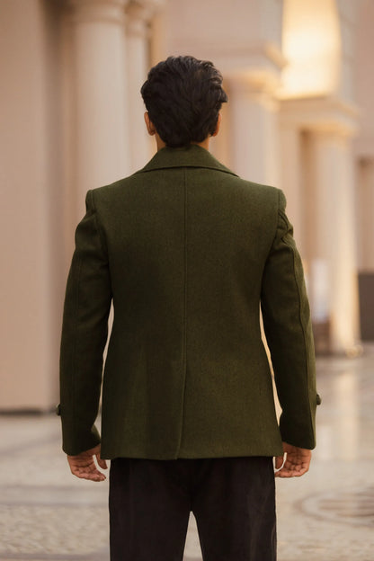 Men Double Breasted Short Coat