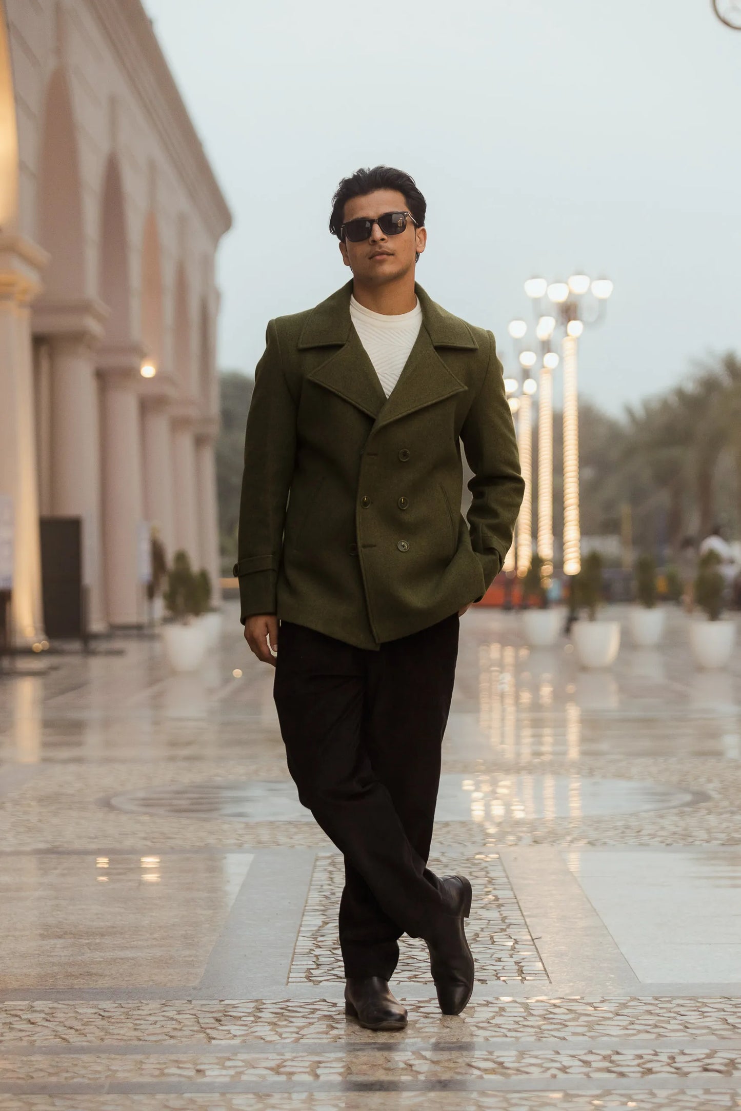 Men Double Breasted Short Coat