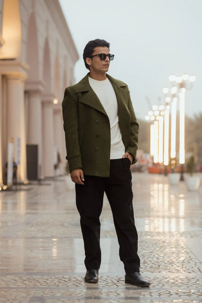 Men Double Breasted Short Coat