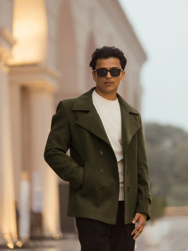 Men Double Breasted Short Coat