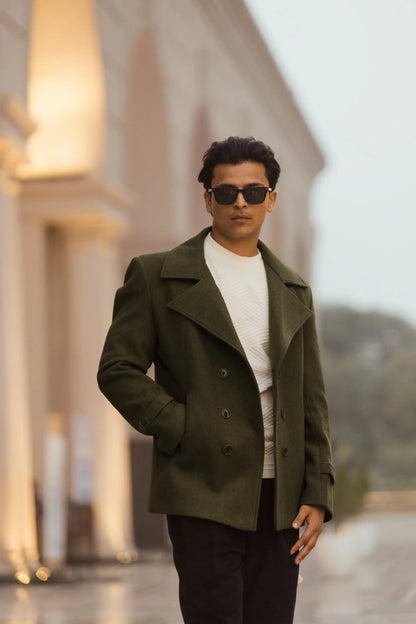 Men Double Breasted Short Coat