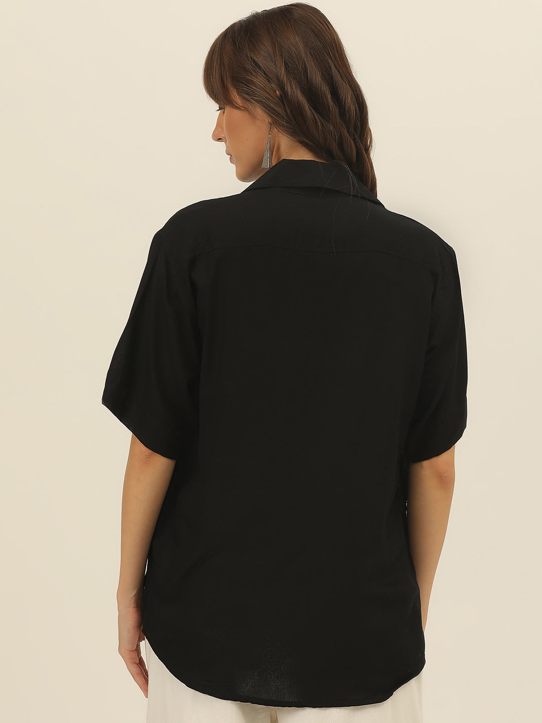 Oversized Cuban Collar Women Rayon Shirt