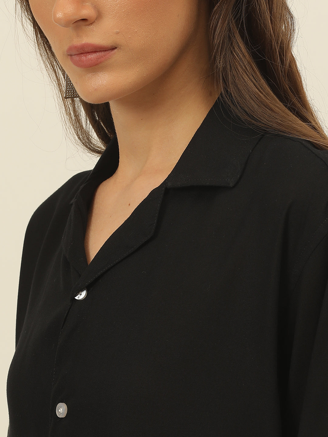 Oversized Cuban Collar Women Rayon Shirt