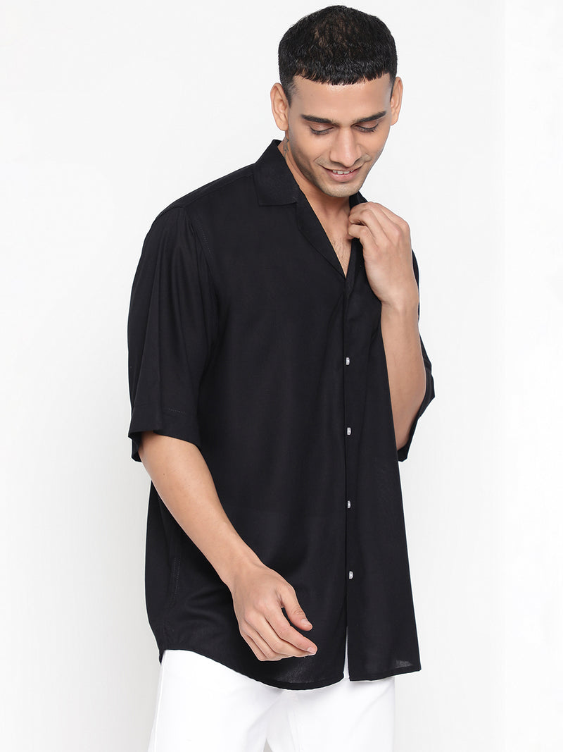 Oversized Cuban Collar Unisex Rayon Shirt