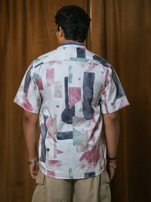 Abstract Printed Oversized Resort Wear Shirt