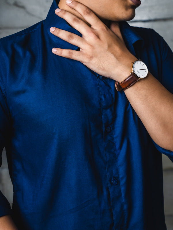 Solid Rayon Slim Fit Shirt