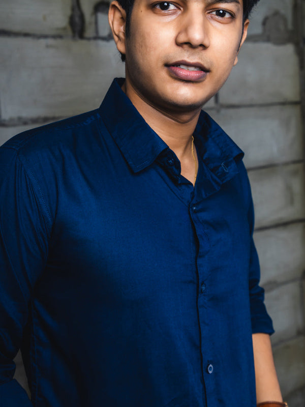 Solid Rayon Slim Fit Shirt