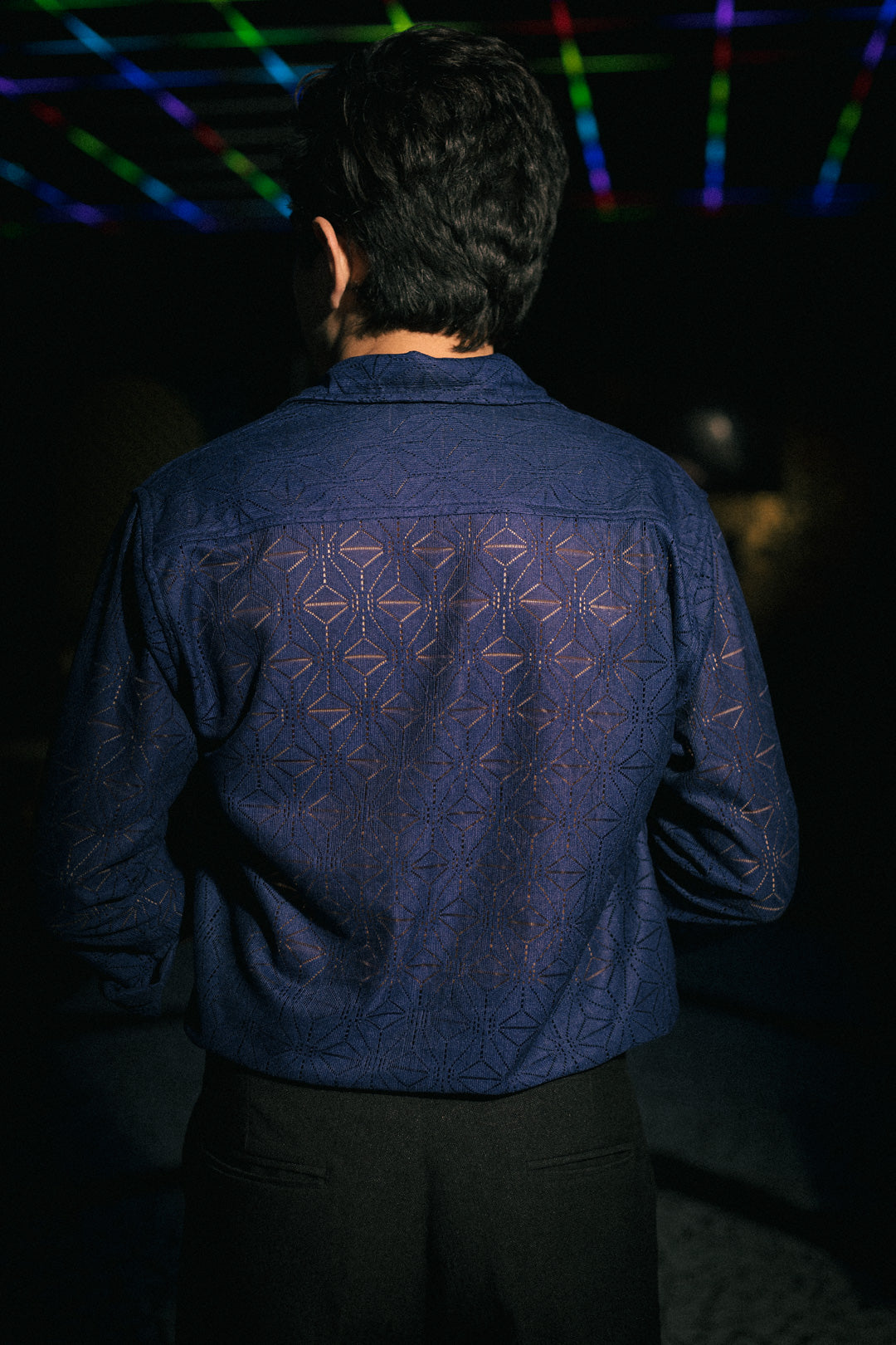 Navy Blue Admiral Recycled Crochet Knitted Resort Shirt