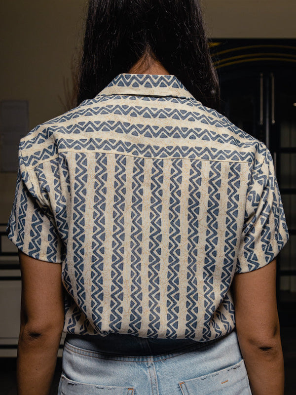 Geometrical Stripes Premium Rayon Slim Fit Unisex Shirt