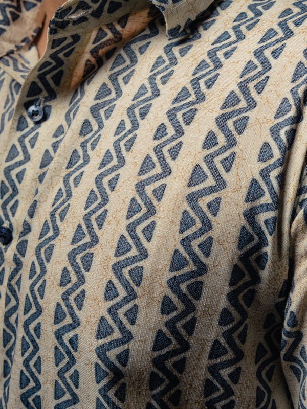 Geometrical Stripes Premium Rayon Slim Fit Unisex Shirt